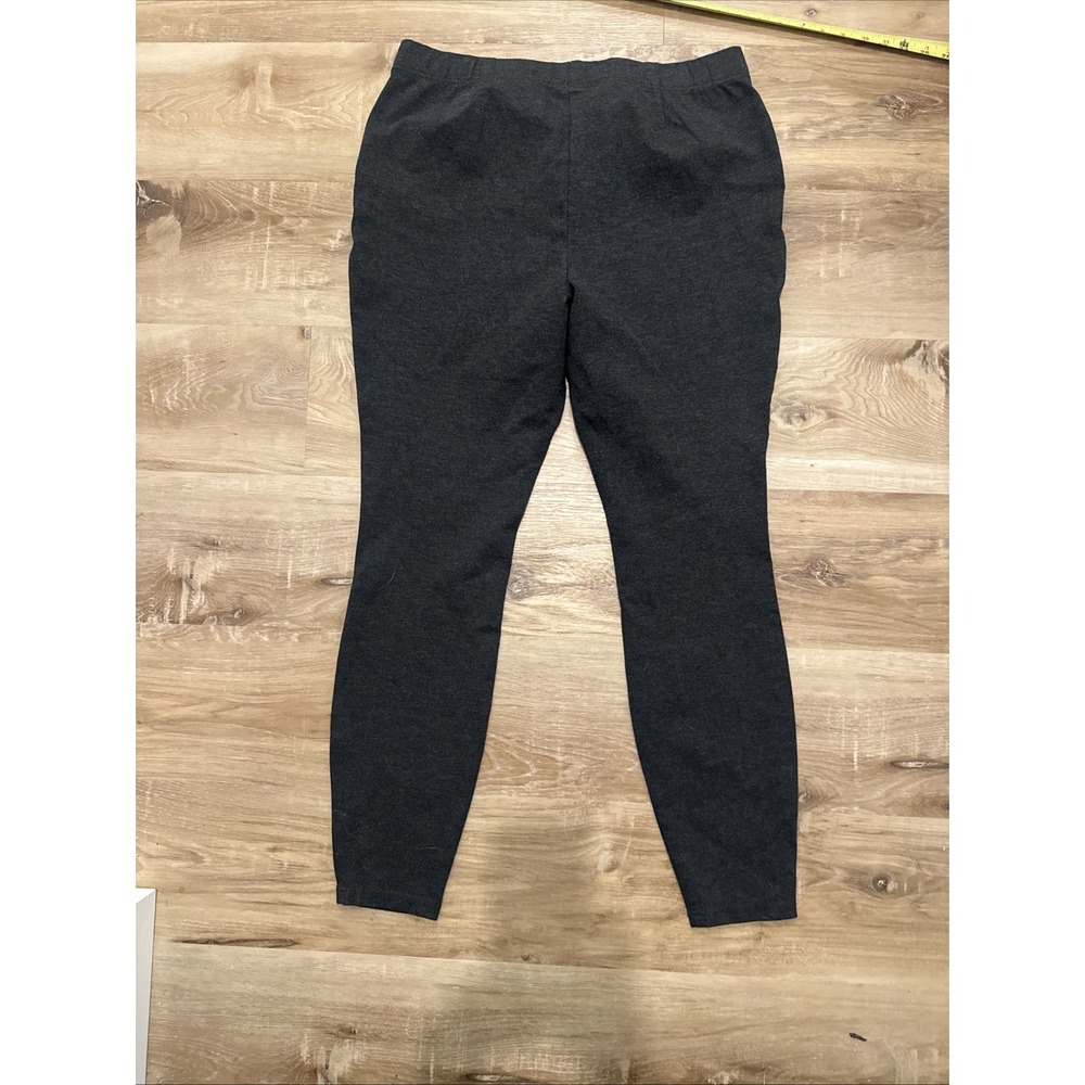 J. Jill Women's Petite Large Charcoal Heather Gray Ponte Leggings Pull On - Picture 9 of 10